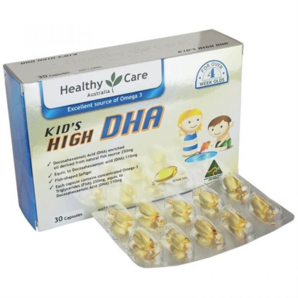 DHA cho bé - Healthy Care - Kids High DHA 30 viên